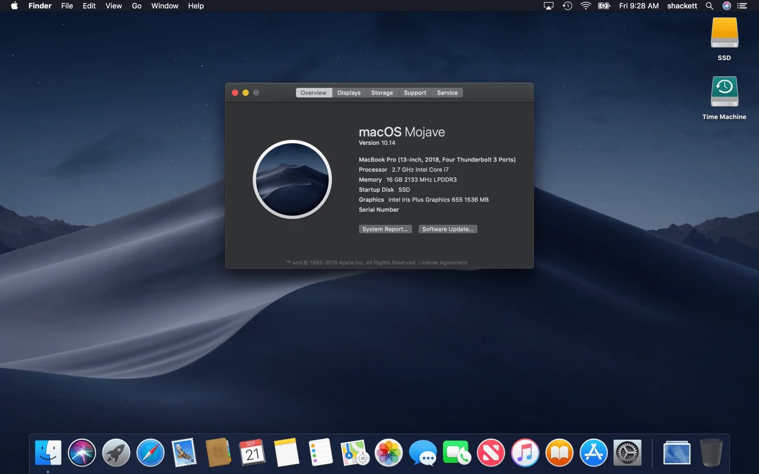 macOS 10.14 Mojave About Dialog (2018) macOS 10.14 Mojave About Dialog (2018)